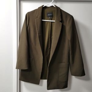 Aritzia BABATON Dark Green Straight Cut Blazer Size S